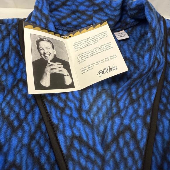 Bob Mackie Wearable Art Blue Black Geometric Button Front Jacket XS NWT - Picture 10 of 10